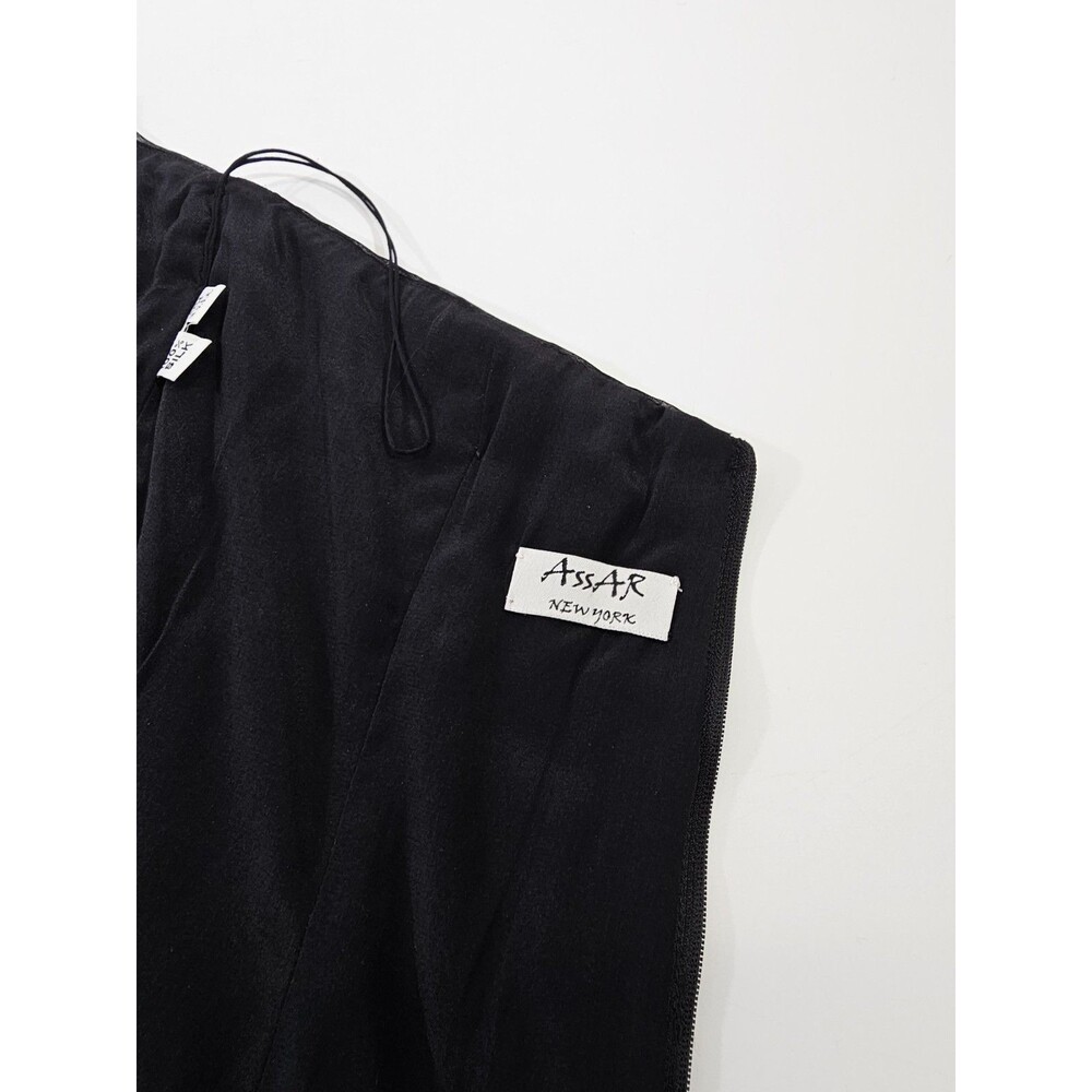 AssAR NY Black 100% Silk Wide Leg Pants Ruched Corset Set Women's 10 EUC - Picture 6 of 10